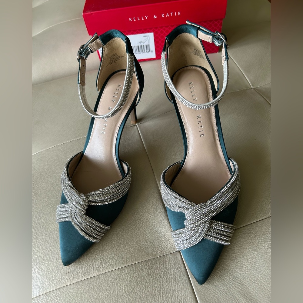 Kelly & Katie Green and Silver Women's Heels